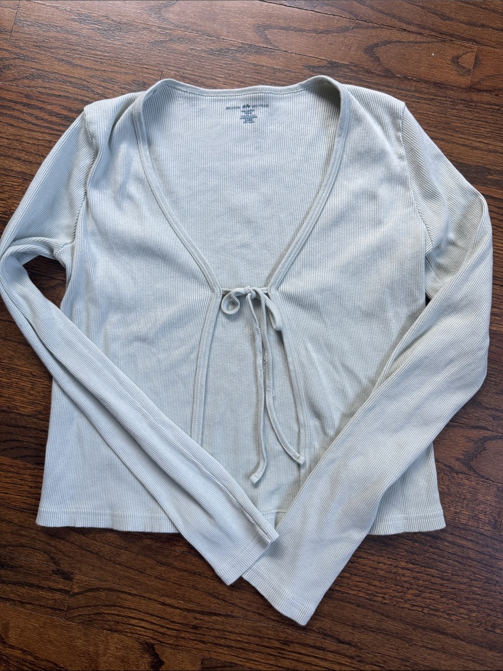 Light green Tie-Front Ribbed girl’s Top